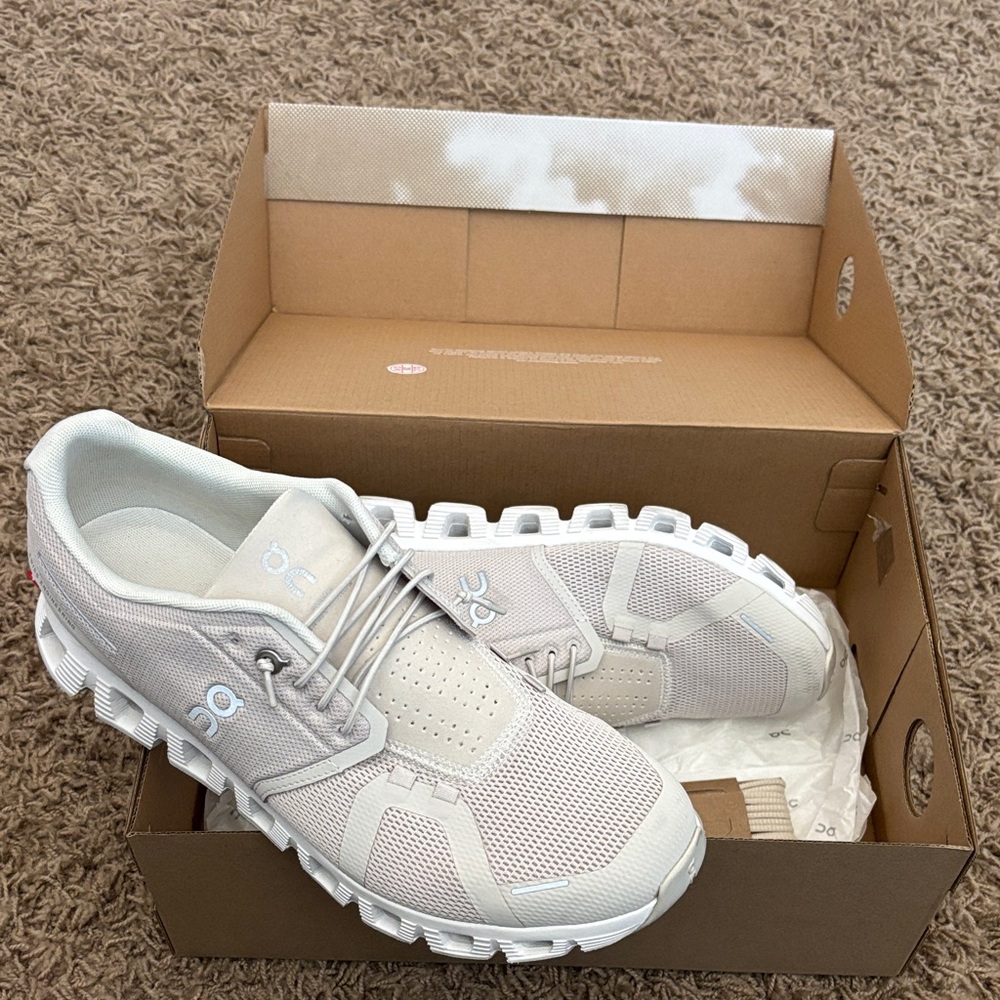 On Running Women's Cloud Sneakers in Light Pink / Cream
